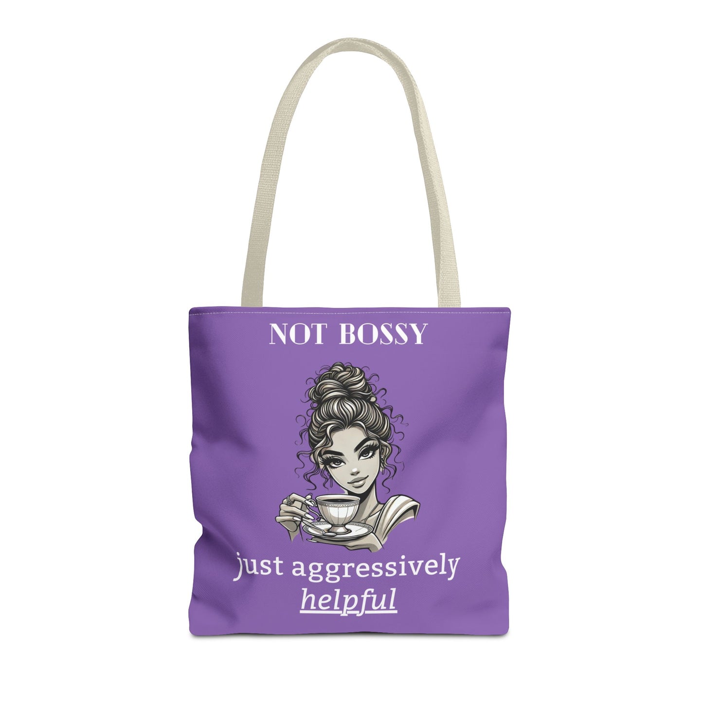 💜 Not Bossy, Just Aggressively Helpful – Statement Tote Bag