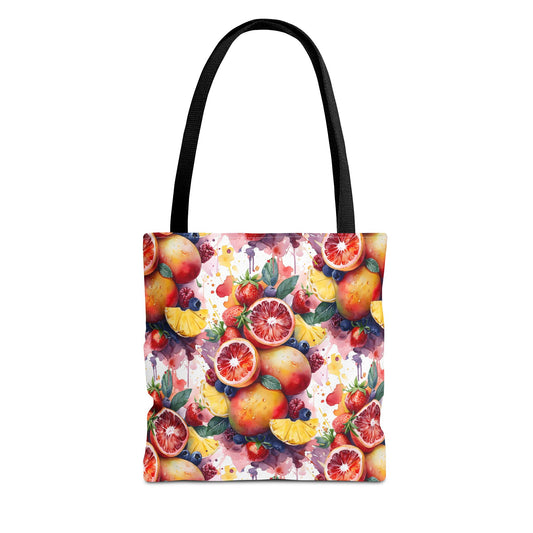 Tropical Splash 🍊🍍 Watercolor Fruit Tote