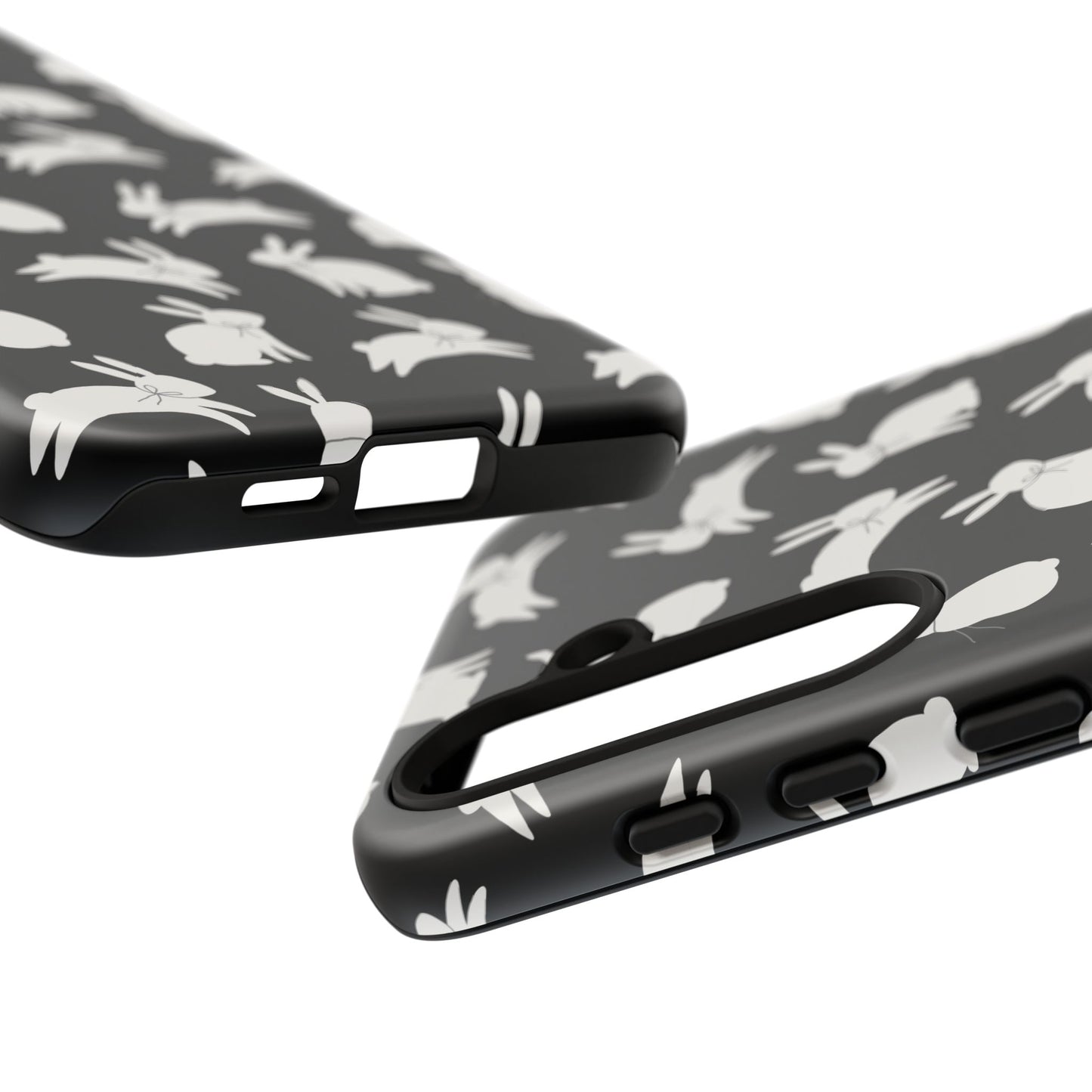 Hop-Proof Style – Bunny Pattern Tough Phone Case 🖤🐰