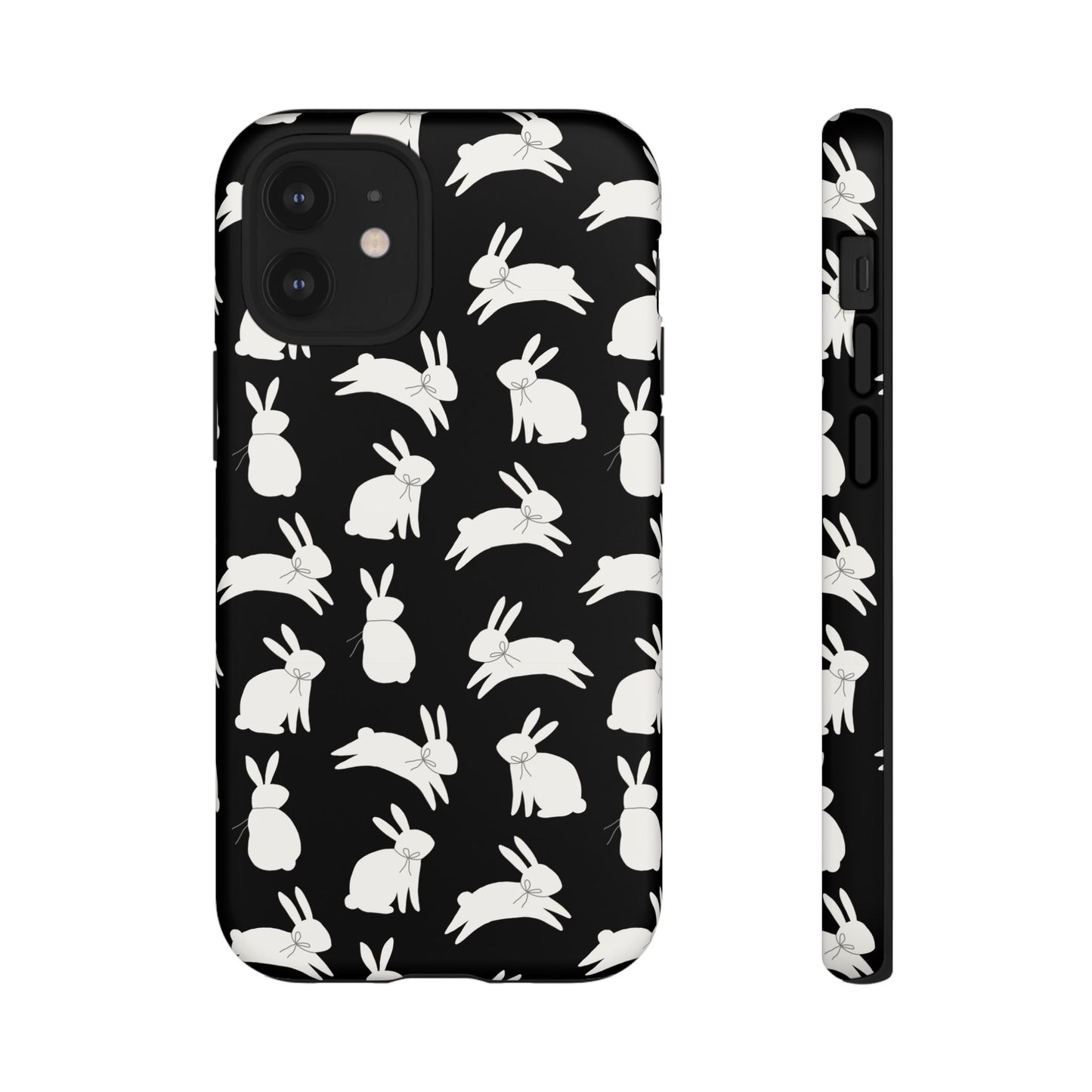 Hop-Proof Style – Bunny Pattern Tough Phone Case 🖤🐰
