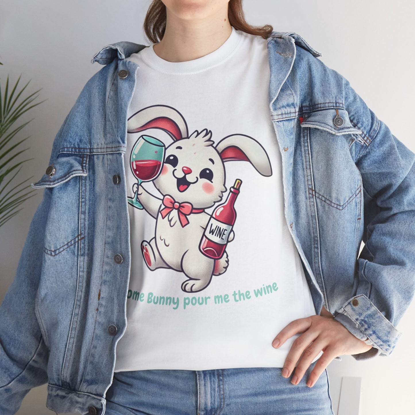 Some Bunny Pour Me the Wine – Unisex Heavy Cotton Tee 🐰🍷