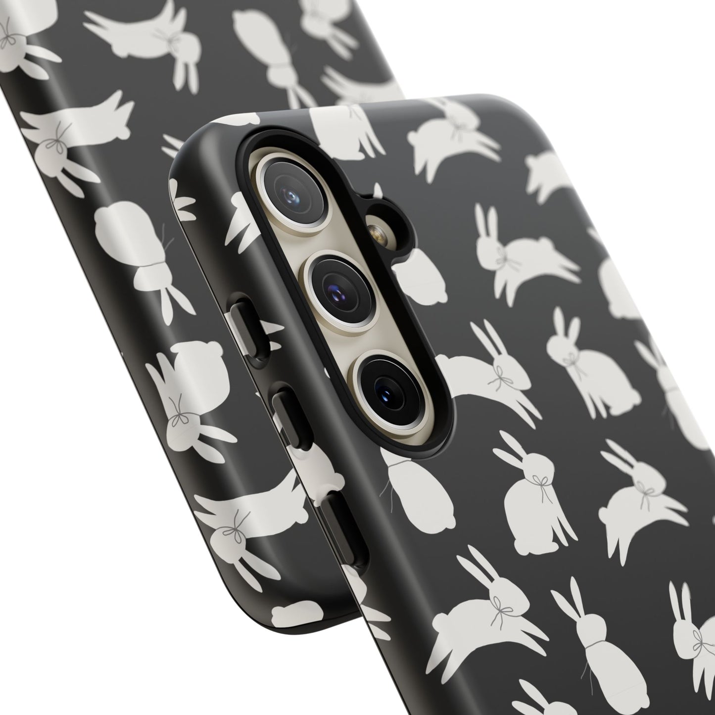 Hop-Proof Style – Bunny Pattern Tough Phone Case 🖤🐰