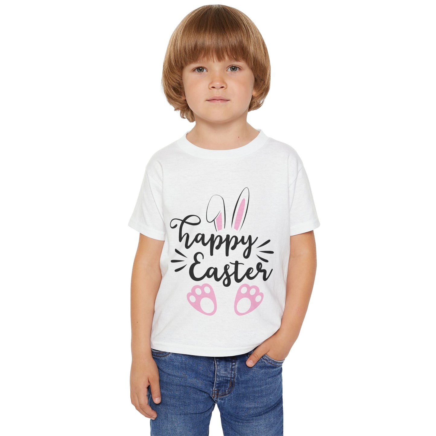“Happy Easter” – Heavy Cotton Toddler Tee 🐰🌷