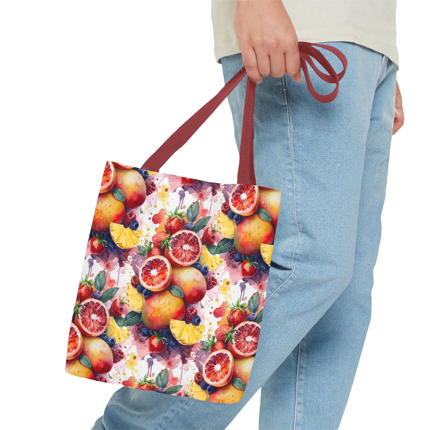 Tropical Splash 🍊🍍 Watercolor Fruit Tote