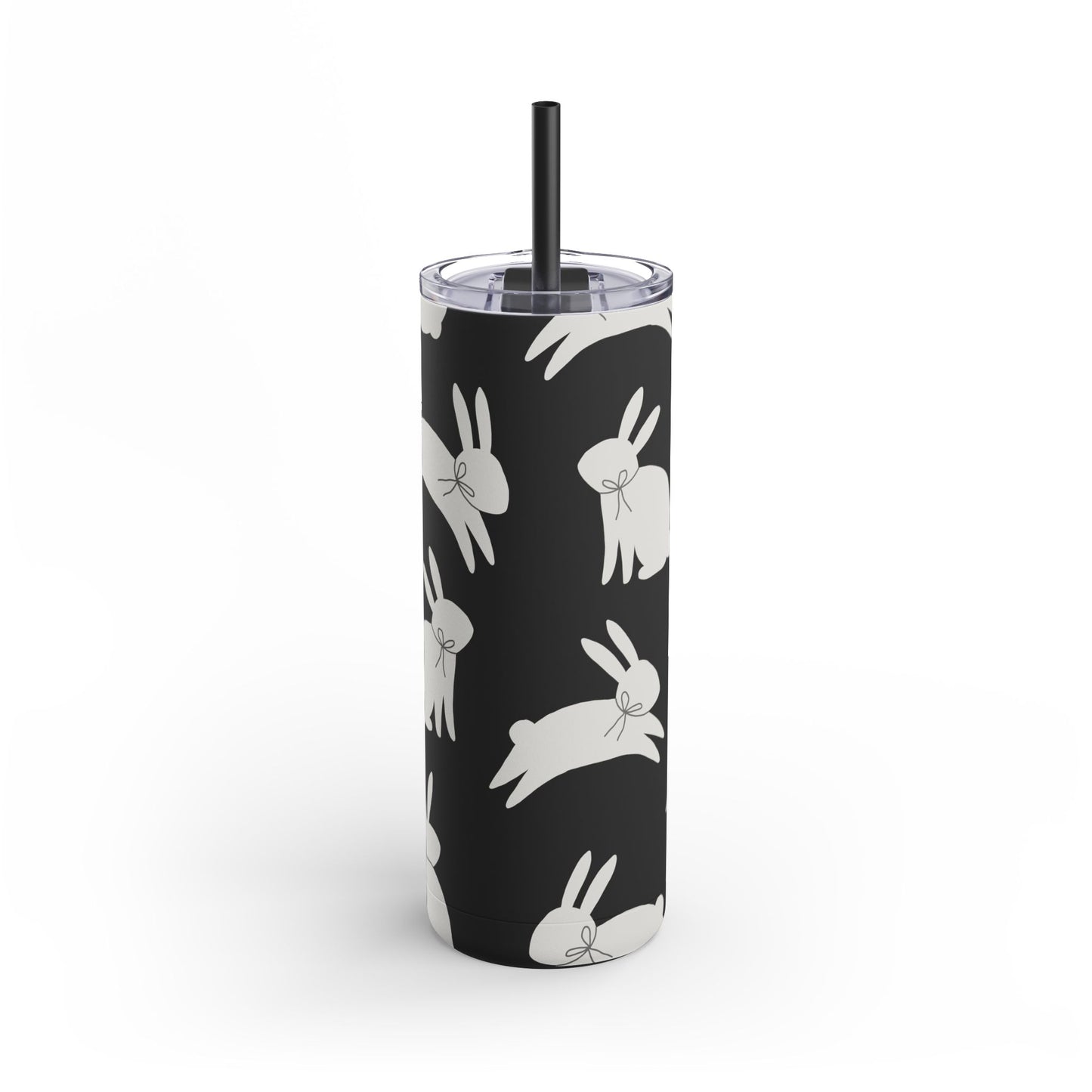 Hop Into Hydration – 20oz Matte Skinny Tumbler 🐰🖤 (Available in Multiple Colors!)