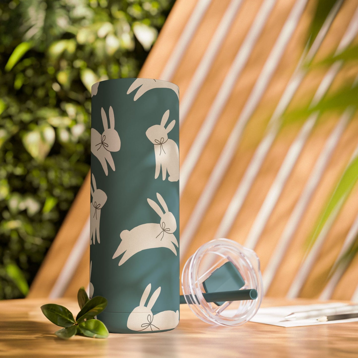 Hop Into Hydration – 20oz Matte Skinny Tumbler 🐰🖤 (Available in Multiple Colors!)