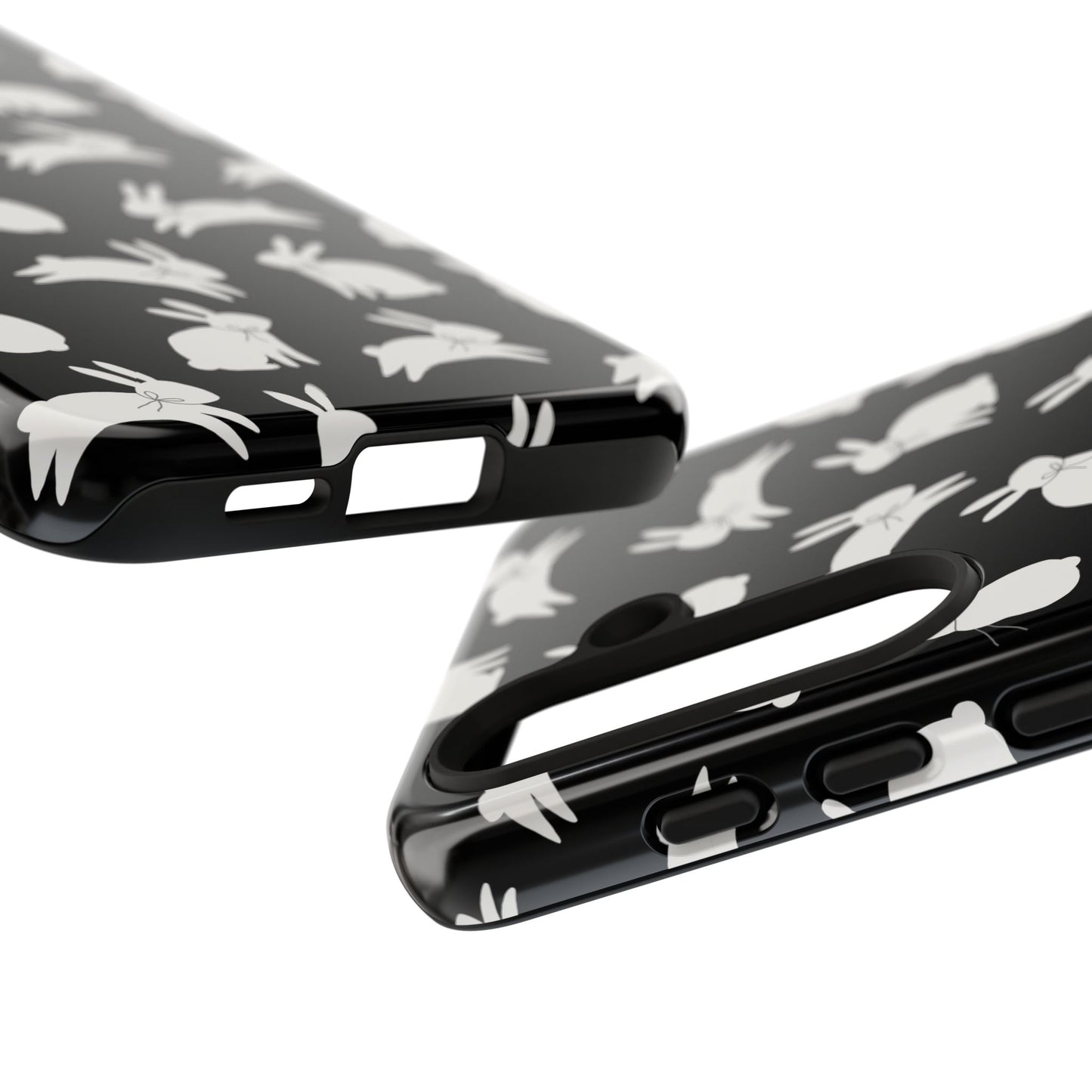 Hop-Proof Style – Bunny Pattern Tough Phone Case 🖤🐰