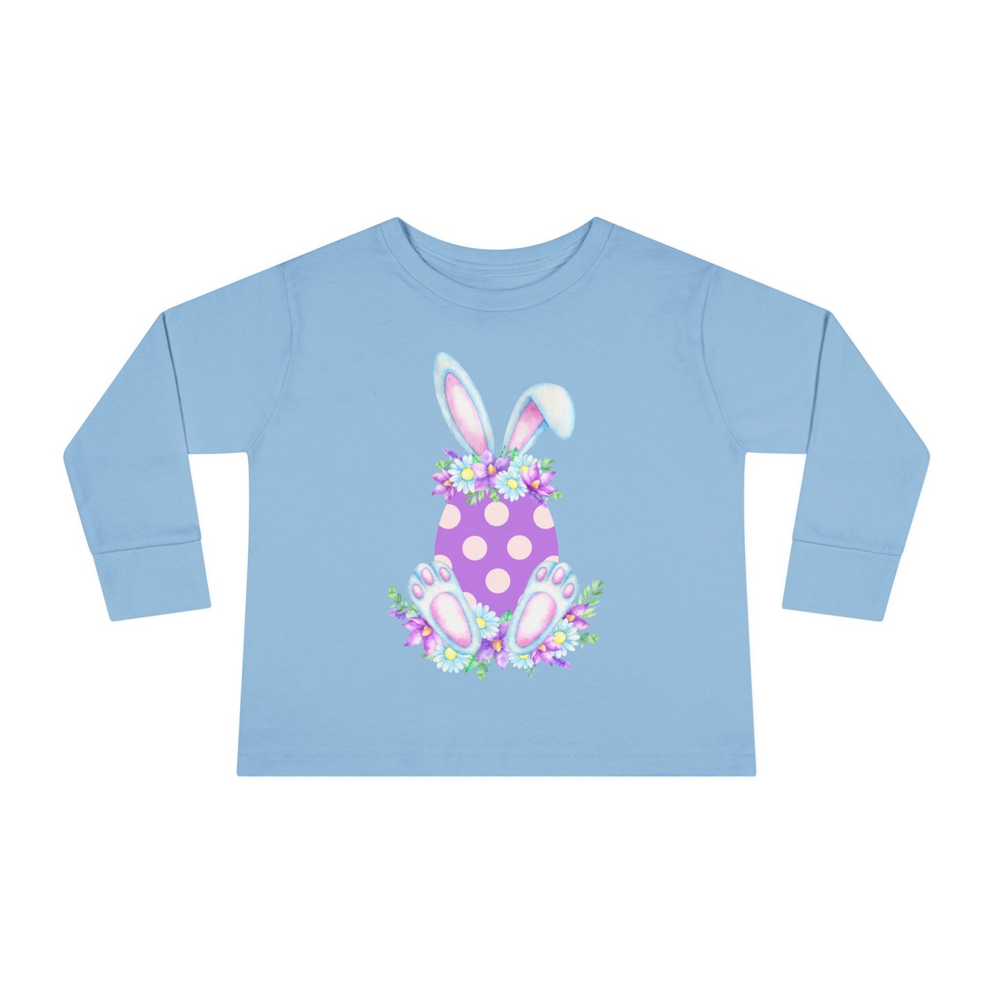Purple Polka Dot Bunny – Toddler Long Sleeve Tee 🐇💜