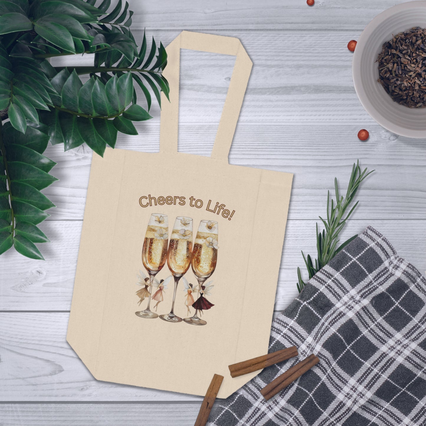 Cheers to Life – Double Wine Tote Bag