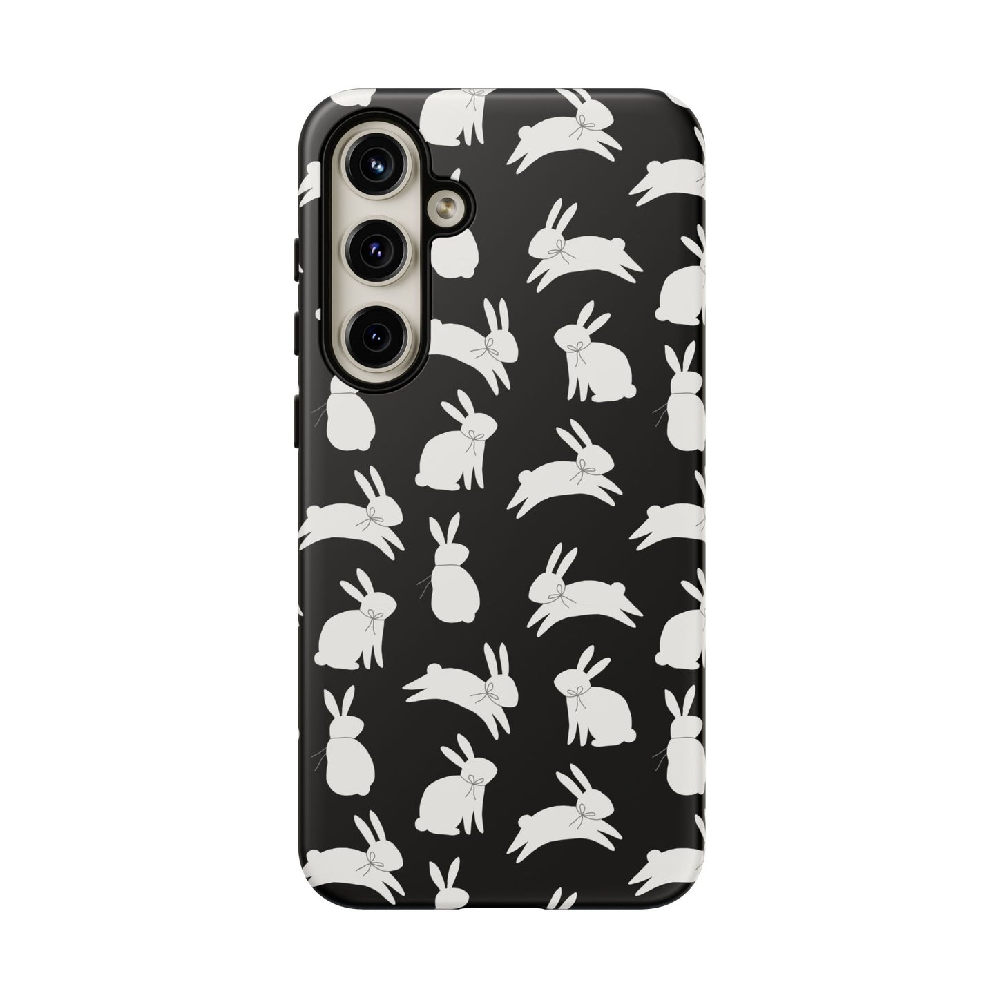 Hop-Proof Style – Bunny Pattern Tough Phone Case 🖤🐰