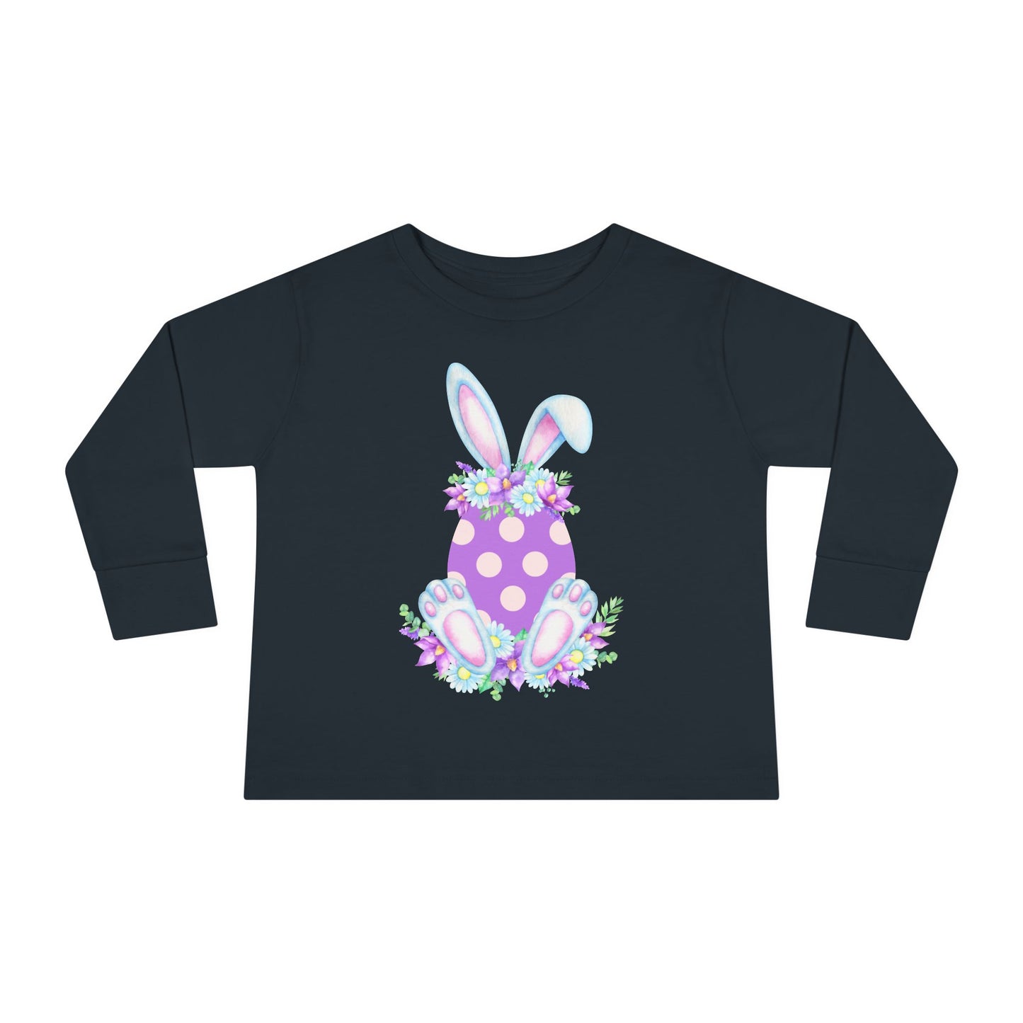 Purple Polka Dot Bunny – Toddler Long Sleeve Tee 🐇💜