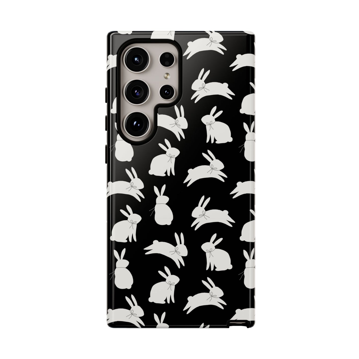 Hop-Proof Style – Bunny Pattern Tough Phone Case 🖤🐰