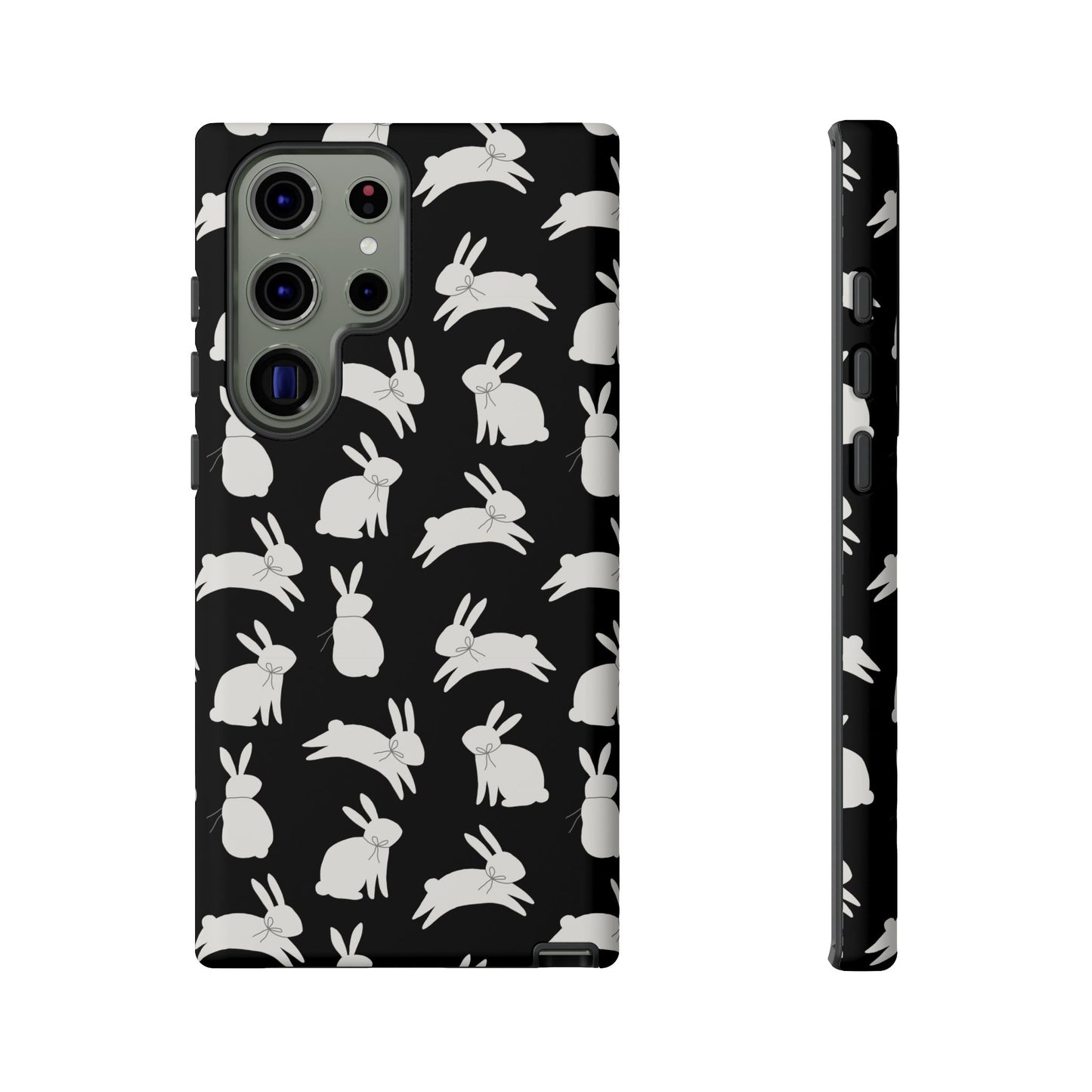 Hop-Proof Style – Bunny Pattern Tough Phone Case 🖤🐰