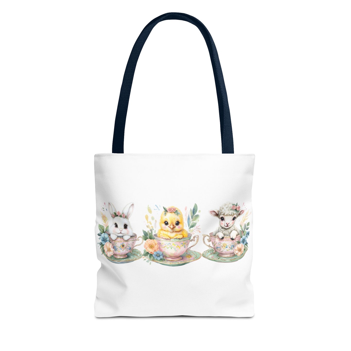 “Springtime Sippers” – Easter Teacup Cuties Tote Bag 🐰🐣🐑