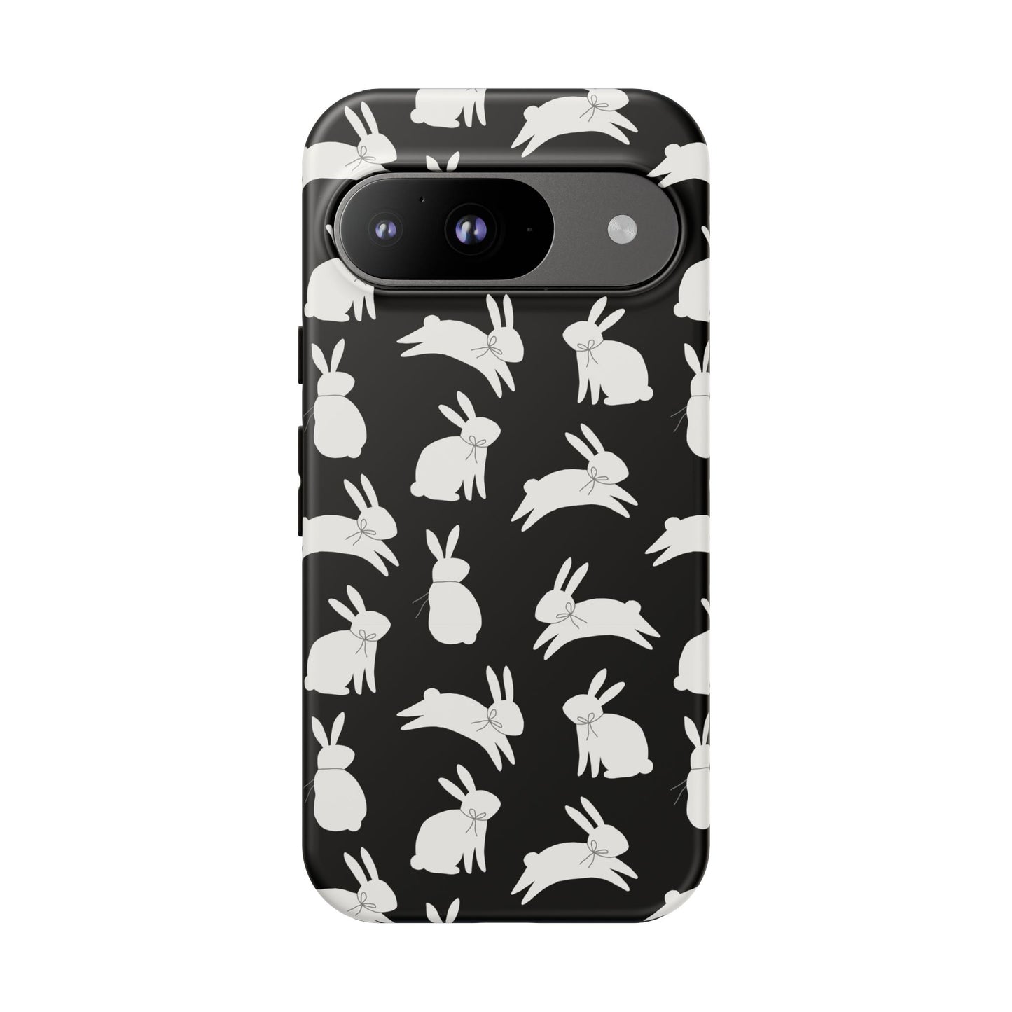 Hop-Proof Style – Bunny Pattern Tough Phone Case 🖤🐰