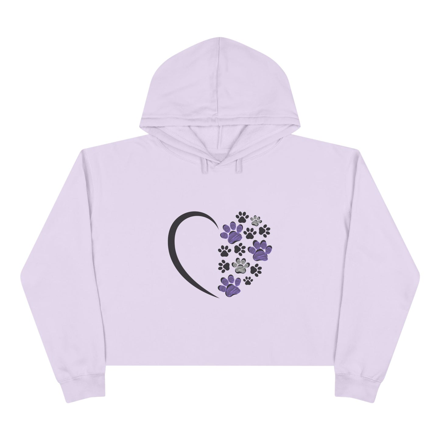 "Purple Heart & Paws" Cropped Hoodie