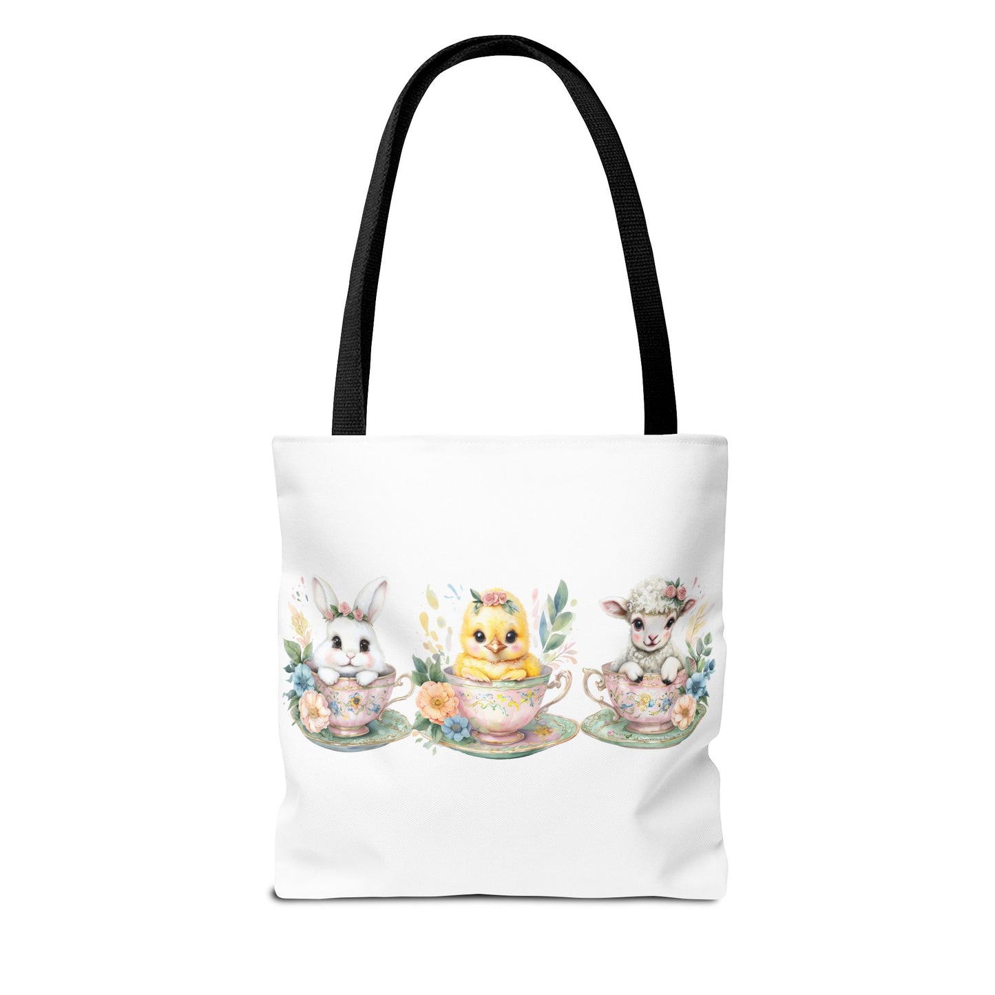 “Springtime Sippers” – Easter Teacup Cuties Tote Bag 🐰🐣🐑
