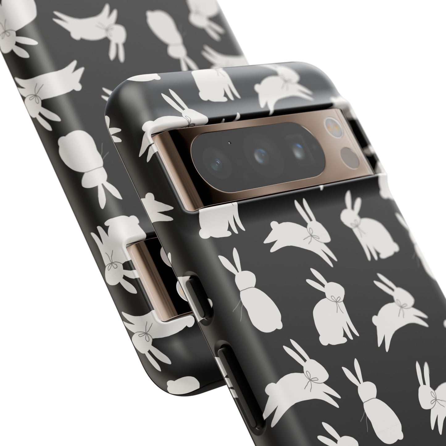 Hop-Proof Style – Bunny Pattern Tough Phone Case 🖤🐰