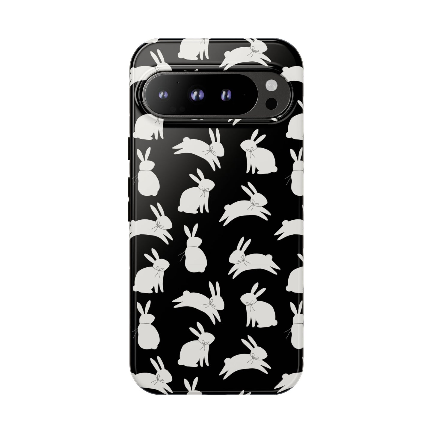Hop-Proof Style – Bunny Pattern Tough Phone Case 🖤🐰