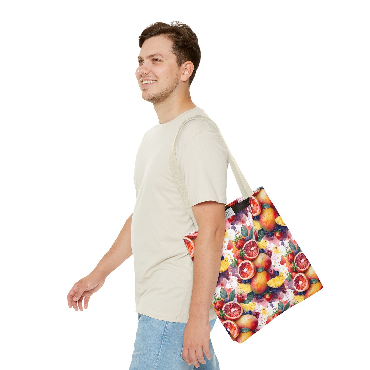 Tropical Splash 🍊🍍 Watercolor Fruit Tote