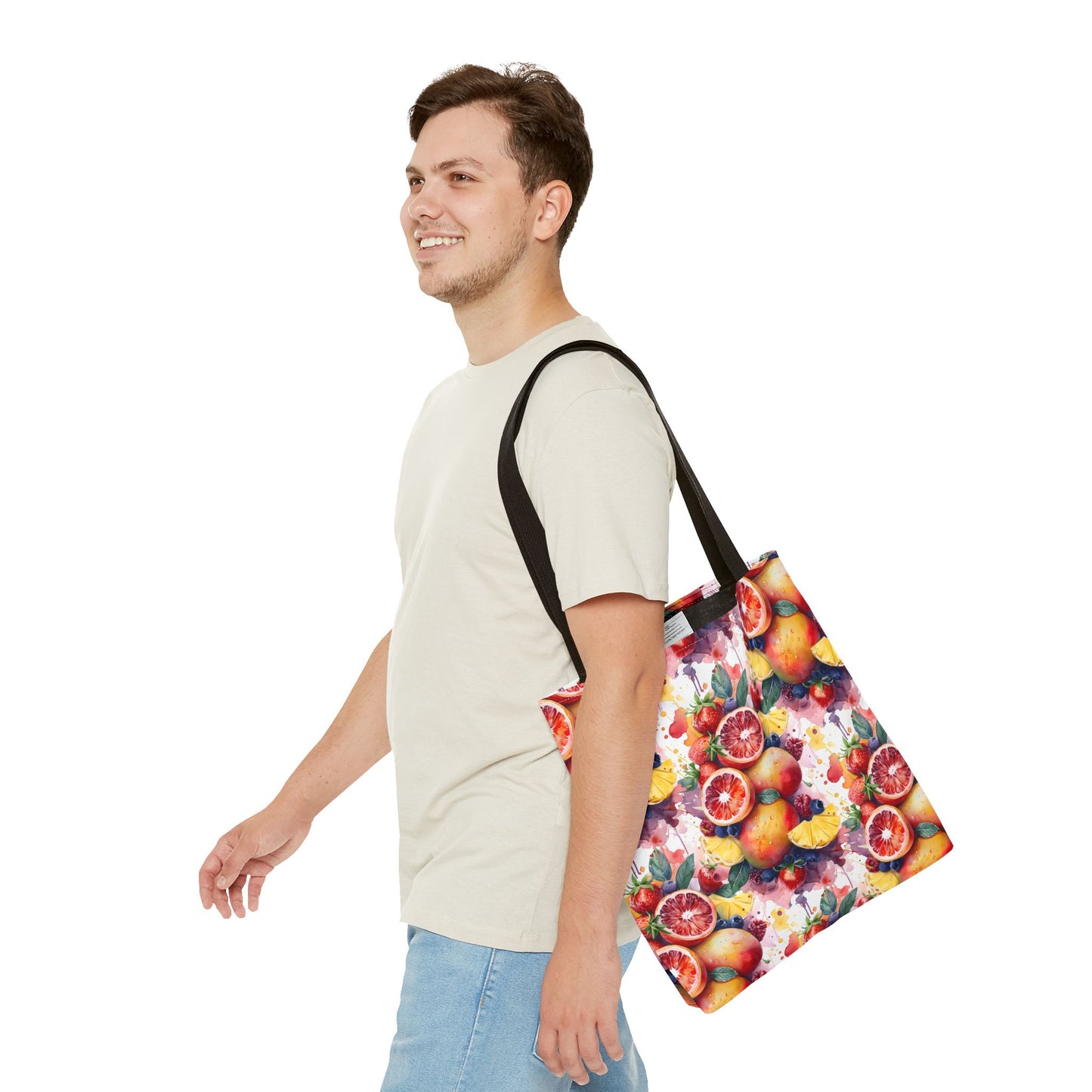 Tropical Splash 🍊🍍 Watercolor Fruit Tote
