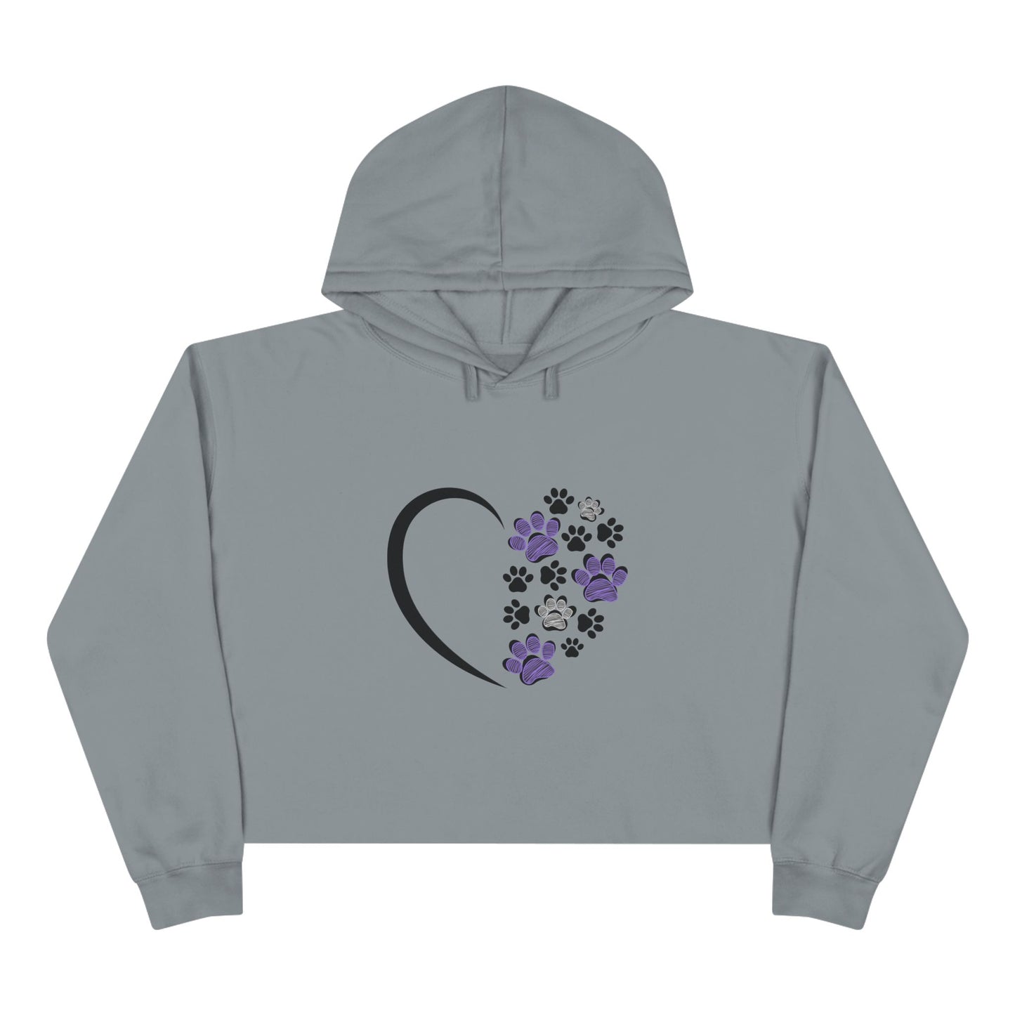 "Purple Heart & Paws" Cropped Hoodie
