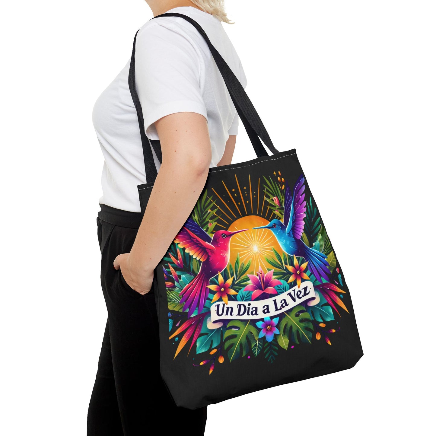 "Un Día a La Vez" Vibrant Midnight Tote Bag