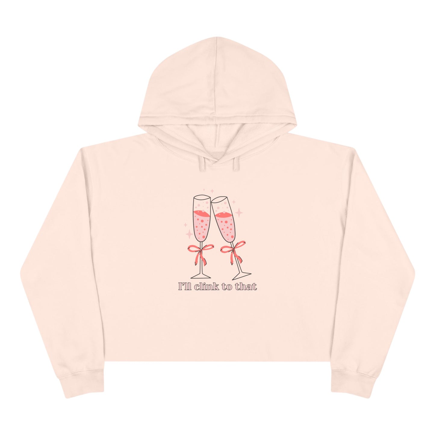 I’ll Clink to That! 🥂 Chic Cropped Hoodie