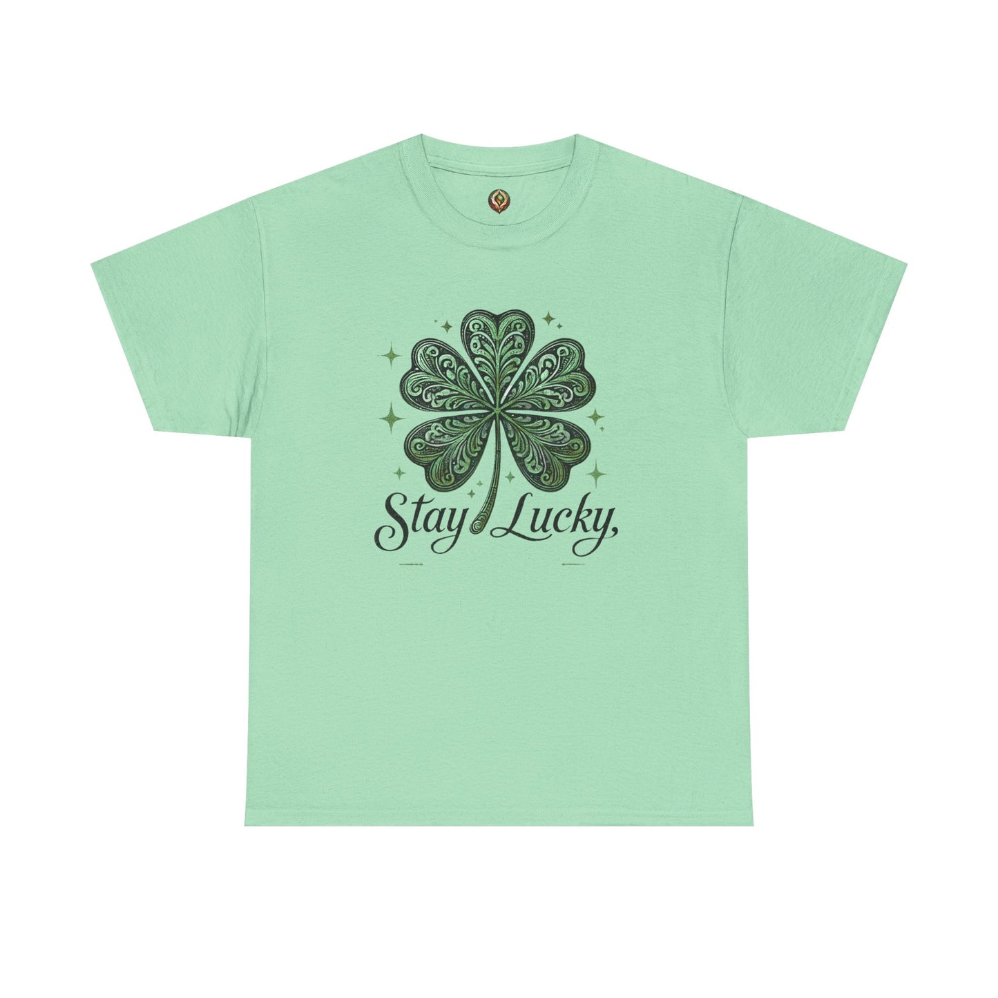 Stay Lucky 🍀 Unisex Heavy Cotton Tee – Classic Fit, All-Day Comfort