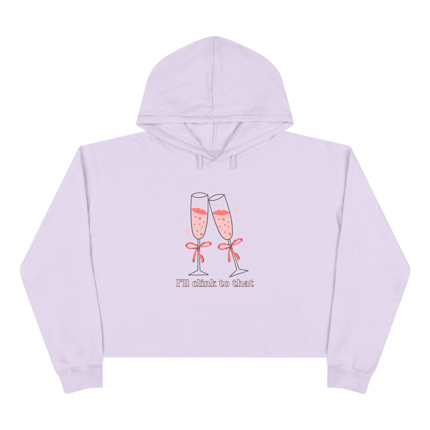 I’ll Clink to That! 🥂 Chic Cropped Hoodie