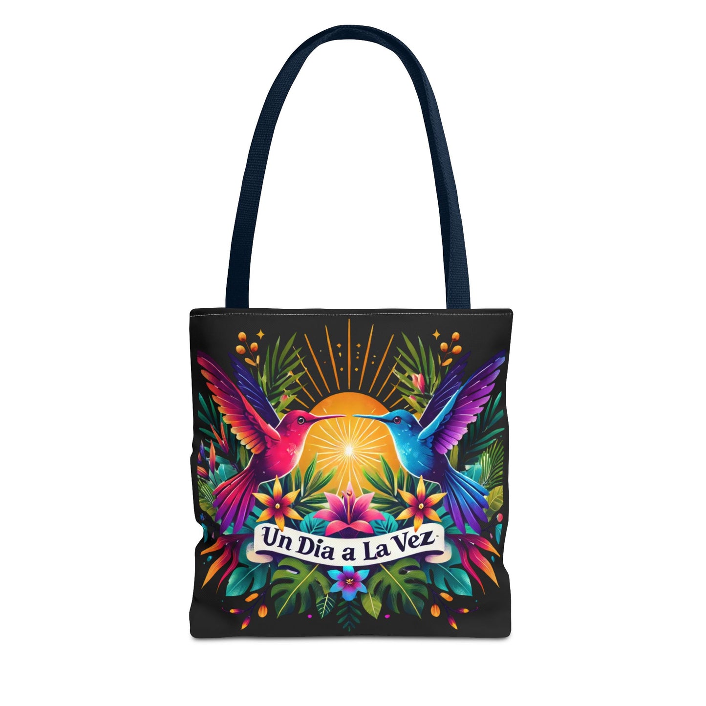 "Un Día a La Vez" Vibrant Midnight Tote Bag