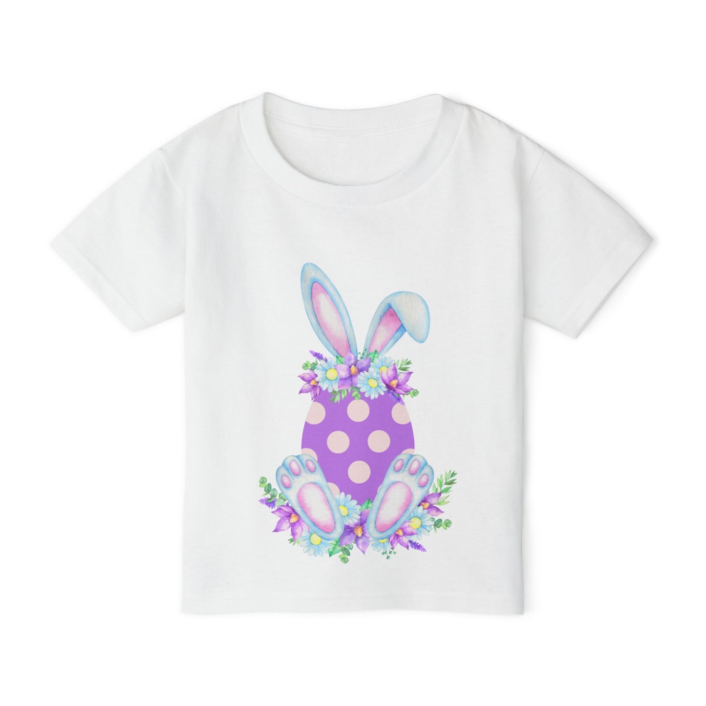 Purple Polka Dot Bunny – Heavy Cotton Toddler Tee 💜🐇