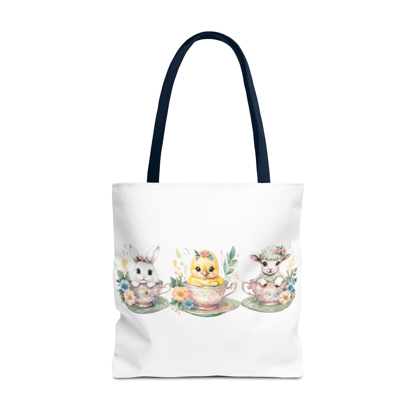 “Springtime Sippers” – Easter Teacup Cuties Tote Bag 🐰🐣🐑