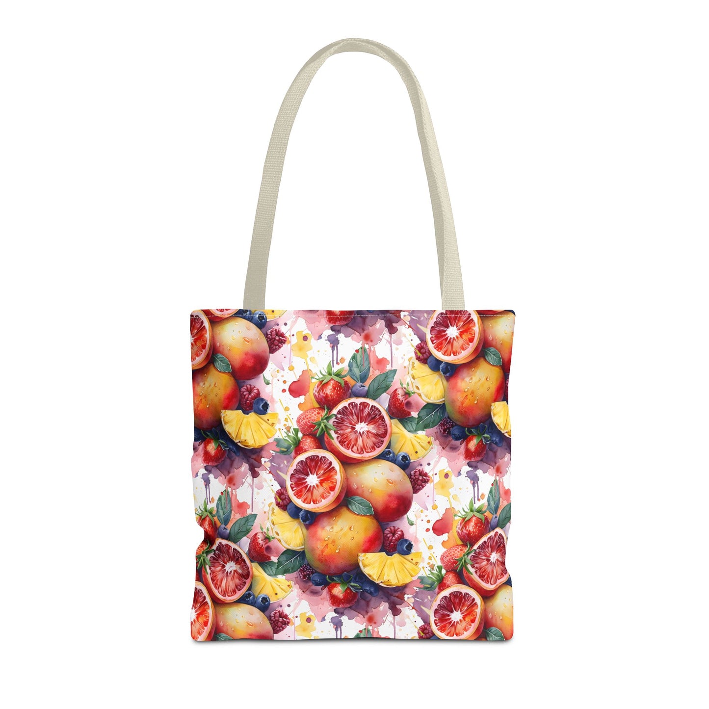Tropical Splash 🍊🍍 Watercolor Fruit Tote