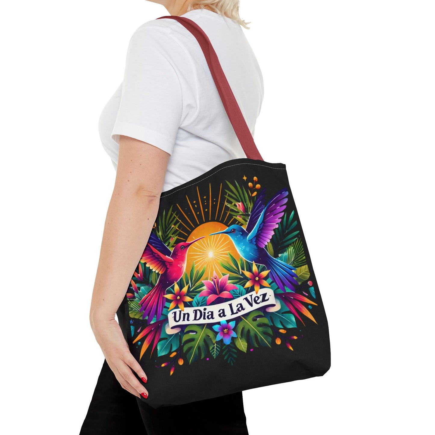 "Un Día a La Vez" Vibrant Midnight Tote Bag