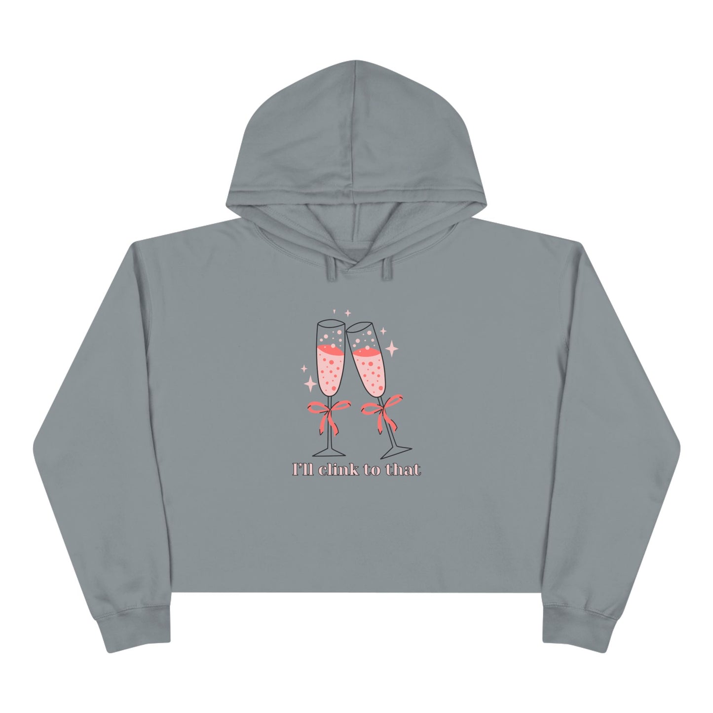 I’ll Clink to That! 🥂 Chic Cropped Hoodie