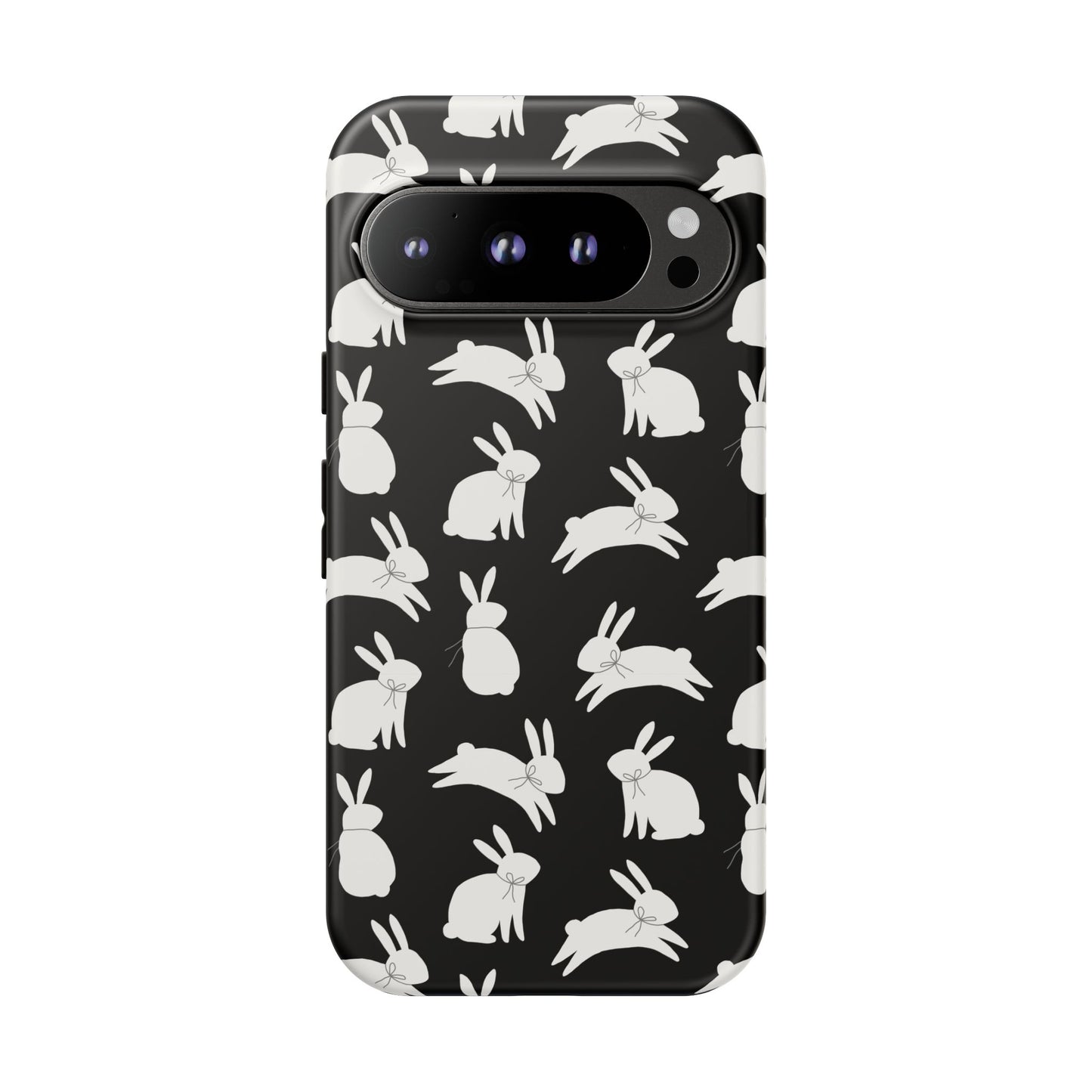 Hop-Proof Style – Bunny Pattern Tough Phone Case 🖤🐰
