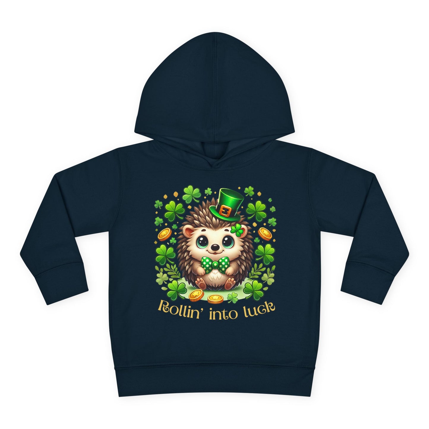 Rollin’ Into Luck Toddler Hoodie – St. Patrick’s Day Hedgehog 🍀🦔