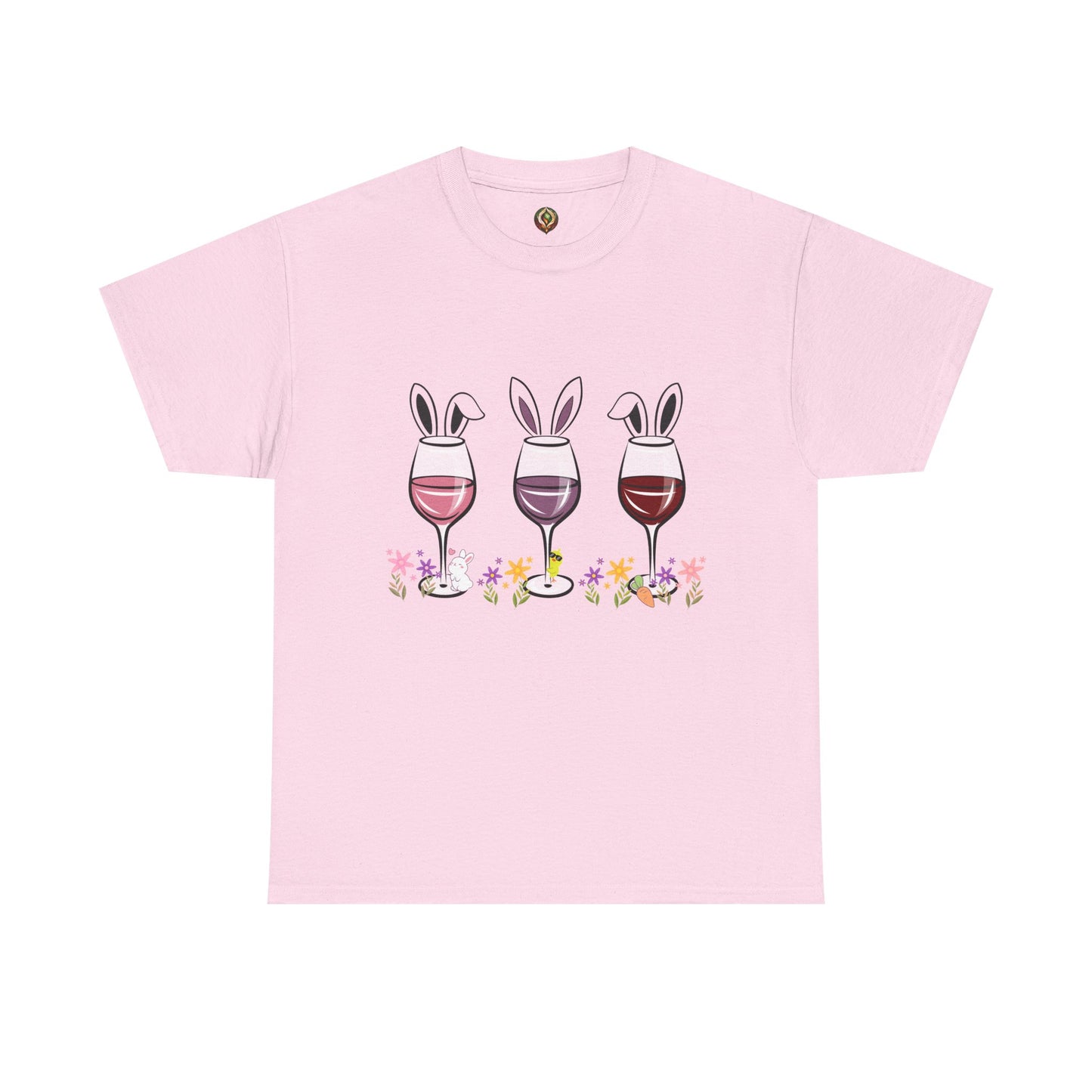 Bunny Ears & Wine Cheers – Unisex Heavy Cotton Tee 🍷🐰