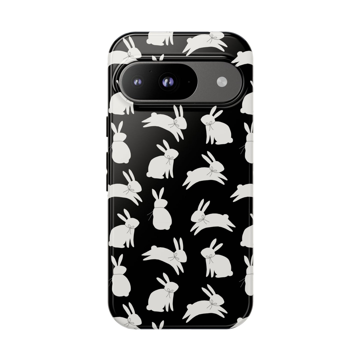 Hop-Proof Style – Bunny Pattern Tough Phone Case 🖤🐰