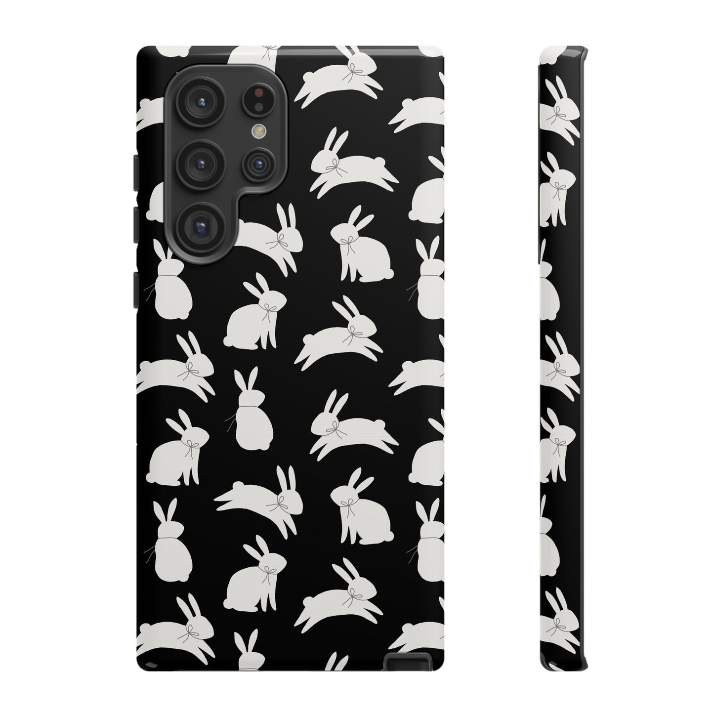 Hop-Proof Style – Bunny Pattern Tough Phone Case 🖤🐰
