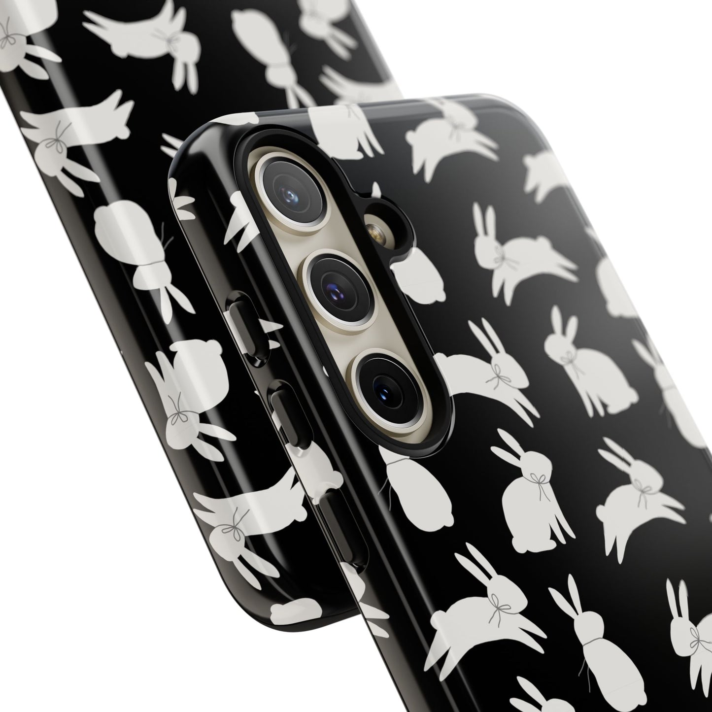 Hop-Proof Style – Bunny Pattern Tough Phone Case 🖤🐰