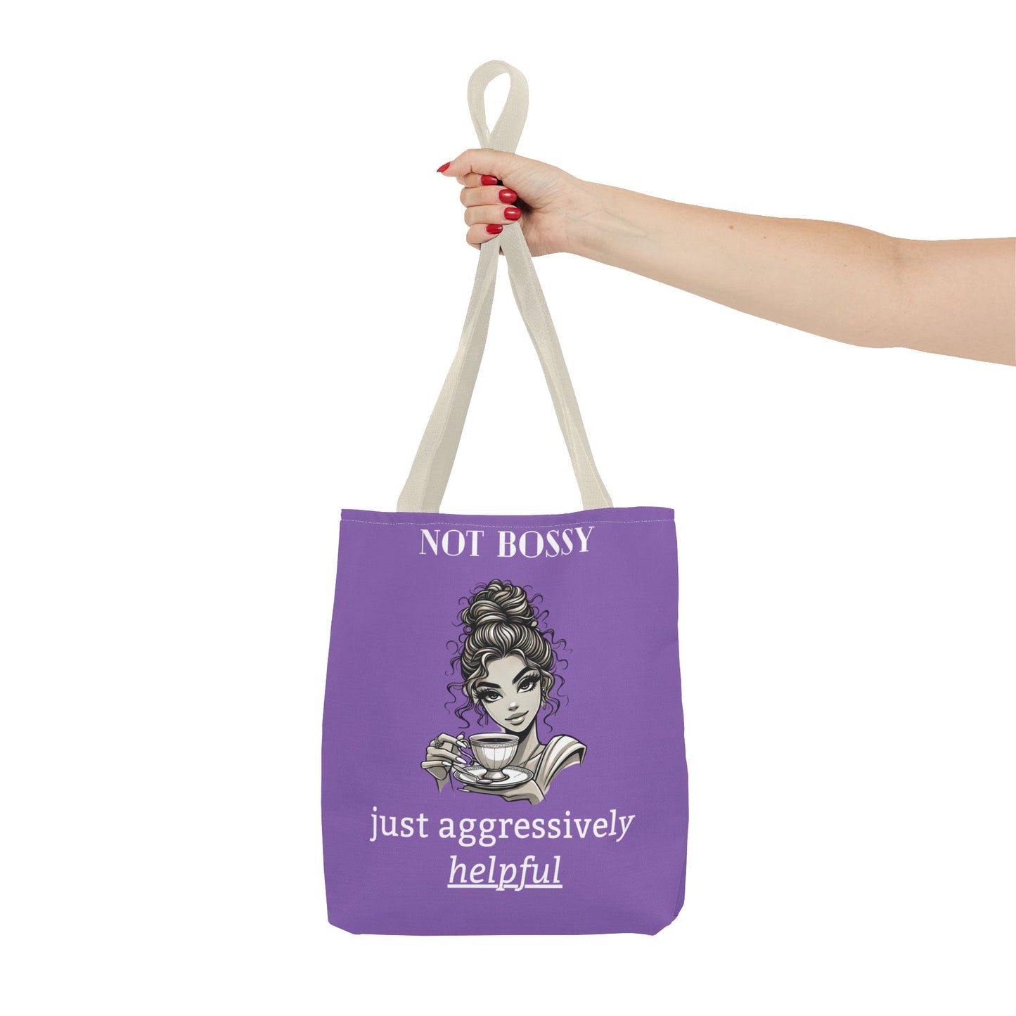 💜 Not Bossy, Just Aggressively Helpful – Statement Tote Bag