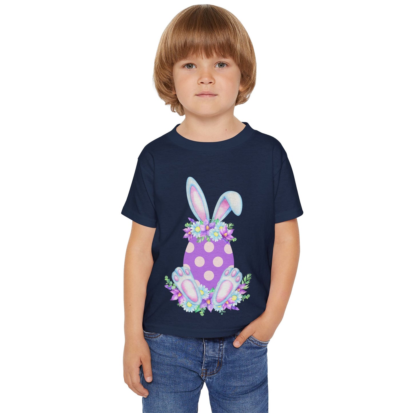 Purple Polka Dot Bunny – Heavy Cotton Toddler Tee 💜🐇
