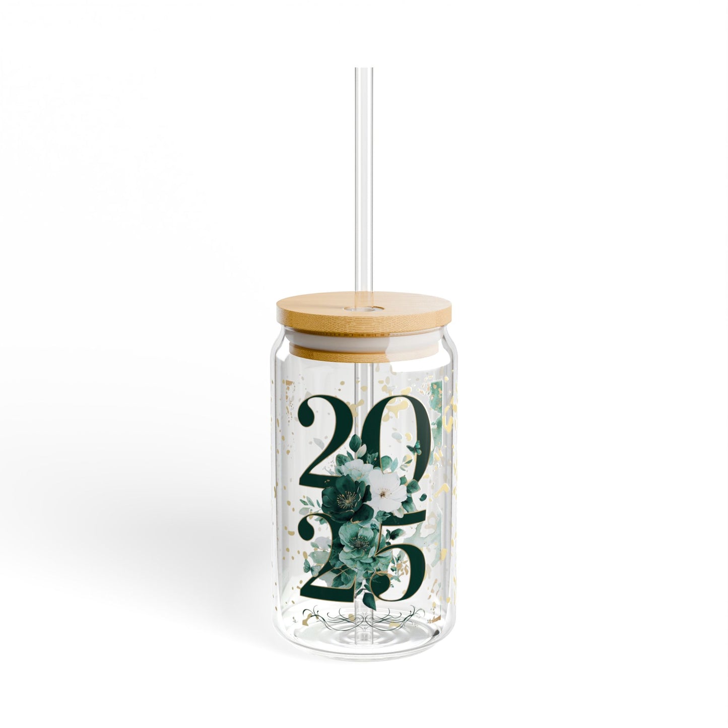 2025 Floral Sipper Glass – Refreshment with Style (16oz)