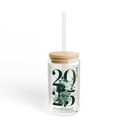 2025 Floral Sipper Glass – Refreshment with Style (16oz)