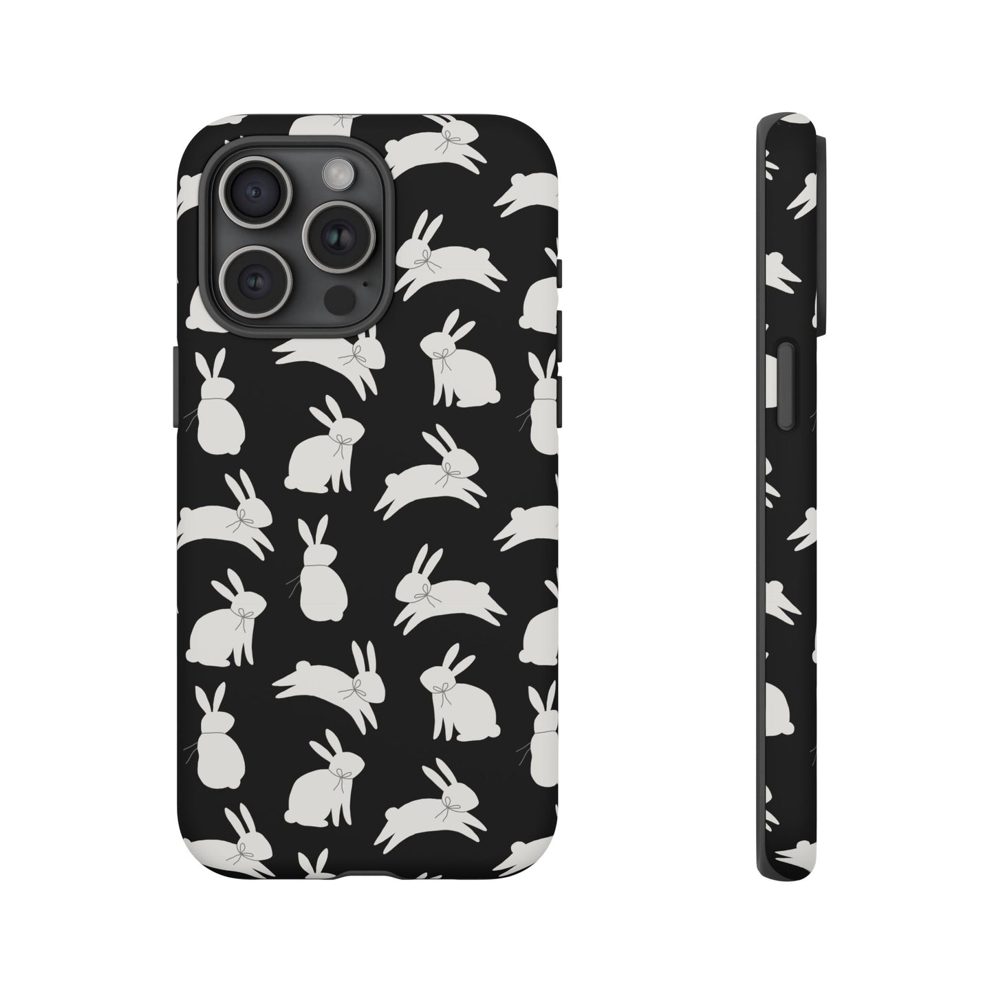 Hop-Proof Style – Bunny Pattern Tough Phone Case 🖤🐰