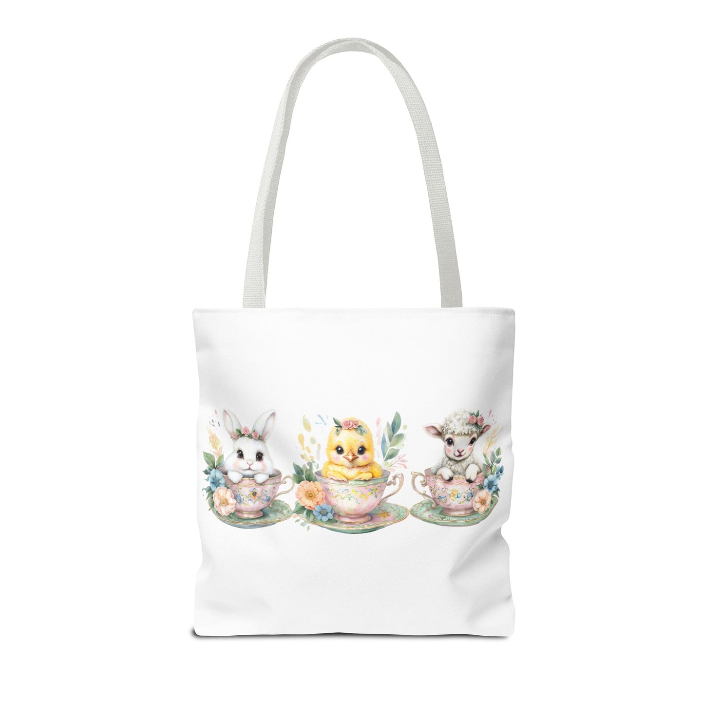 “Springtime Sippers” – Easter Teacup Cuties Tote Bag 🐰🐣🐑