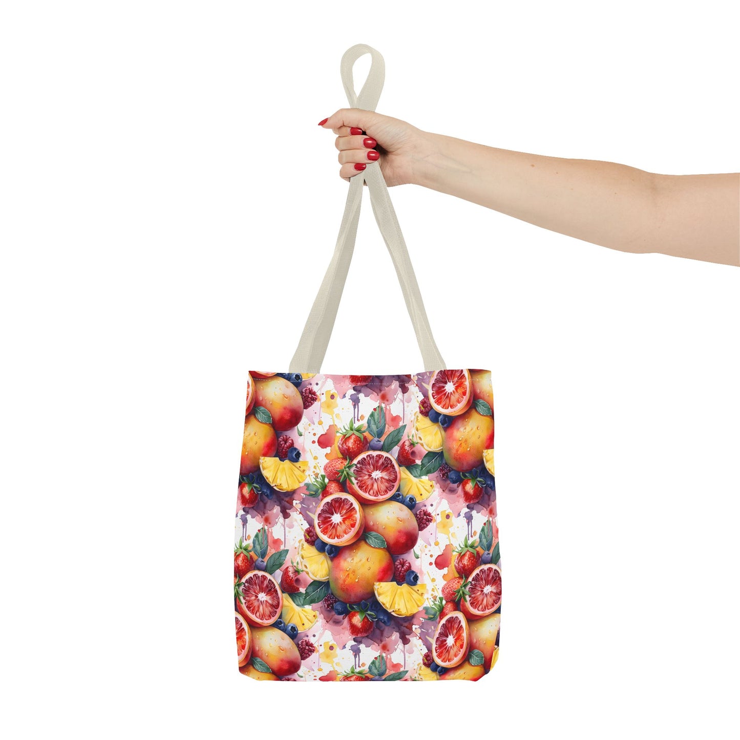 Tropical Splash 🍊🍍 Watercolor Fruit Tote
