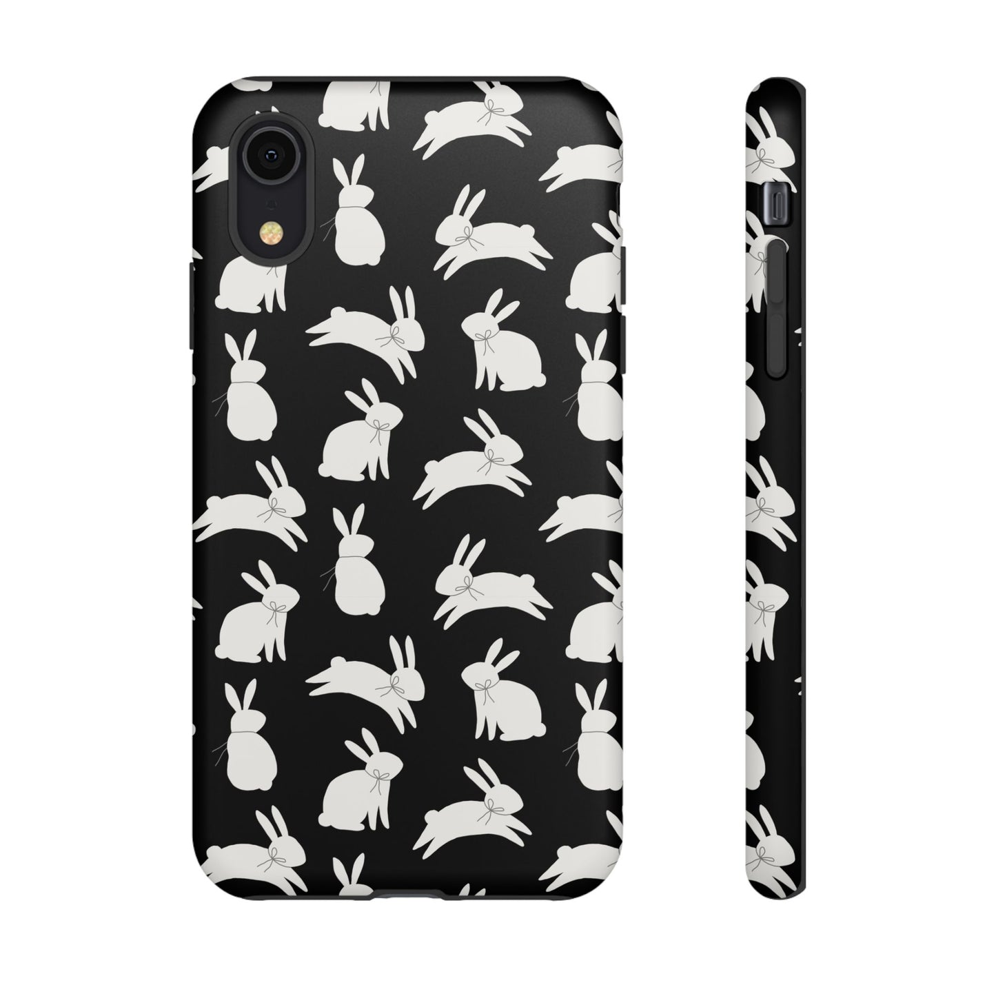 Hop-Proof Style – Bunny Pattern Tough Phone Case 🖤🐰